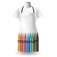 thumbnail image 3 of Crayon Apron, Close up Photo of Various Color Painting Crafts in Straight Border Themed, Unisex Kitchen Bib with Adjustable Neck for Cooking Gardening, Adult Size, Multicolor, by Ambesonne, 3 of 4