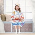 thumbnail image 7 of Wearable Blanket with Sleeves and Pocket Oversized Hooded Sweatshirt 3-14 YR Cute Cartoon Crab L, 7 of 7