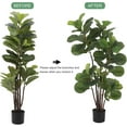 thumbnail image 4 of 5 Ft Artificial Fiddle Leaf Fig Tree, Fake Green Plant, Faux Ficus Lyrata Tree in Pot, for Indoor Outdoor Home Office Living Room Bedroom Decor, 4 of 9