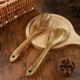 thumbnail image 1 of HEALEEP 2Piece Wood Cooking Utensils for Eating Salad Servers Set Dishwasher, 1 of 7