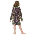 thumbnail image 4 of FORMRS Niños Bathrobe Unisex Hooded Robe Soft Plush Pajamas Sleepwear, Size 4-6T, Gold and Purple Floral Pattern, 4 of 7