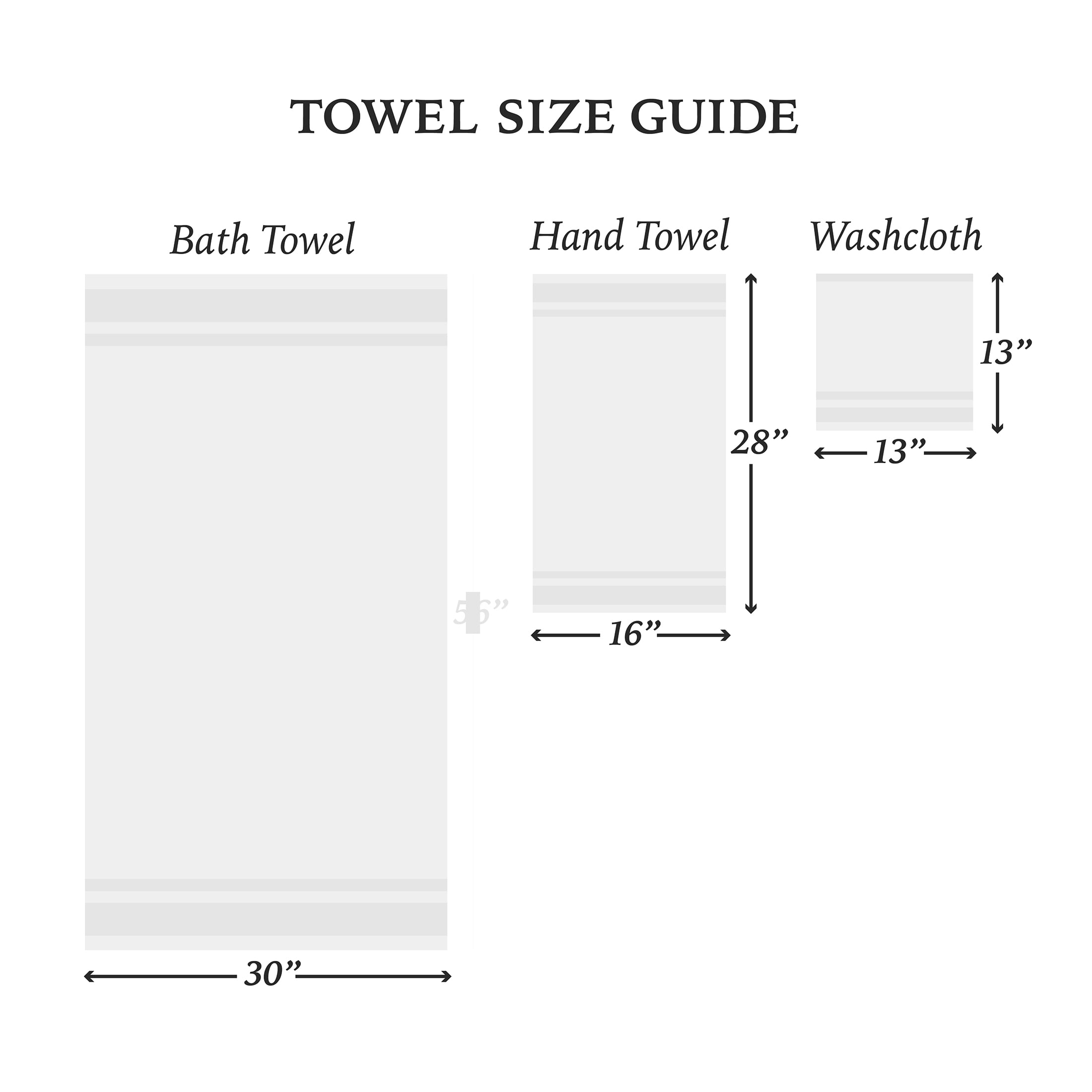 Hotel Style 6-Piece Bath Towel Set, 100% U.S. Grown Cotton, Arctic White