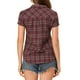 thumbnail image 3 of CAMISAS DE CUADROS PARA MUJER INSPIRE CHIC, CUELLO DE PUNTO, BLUSAS CON BOTONES XL BURDEOS, 3 of 7