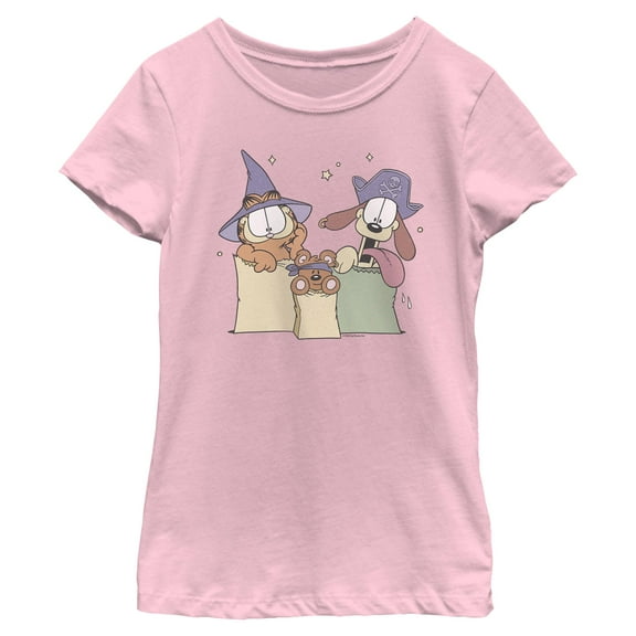 Girls Garfield Cat Dog and Teddy Bear Bag Surprise T Shirt