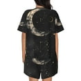 thumbnail image 6 of Fuzoiu Abstract Starry Sky Moon Print Women's Short-Sleeved Pajama Set,Lounge Sleepwear Set,Womens Pajama Sets 2 Piece,Button-Up Top and Shorts with Pockets-Large, 6 of 7