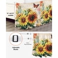 thumbnail image 3 of Watercolor Sunflower Butterfly Bed Skirt King Size 18" Drop Vintage Letter Texture Ruffled Wrap Around Bed Skirts Adjustable Elastic Bedskirt Dust Ruffle for King Size Bed, 3 of 7
