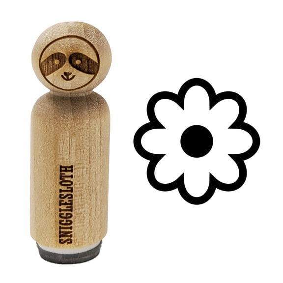 Flower Outline Rubber Stamp for Scrapbooking Crafting Stamping - Mini 1/2 Inch
