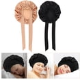 thumbnail image 4 of GOOHOCHY 2 uds. Gorro de dormir de satén flexible para el hogar para mujer, gorros de ducha para mujer, 4 of 7