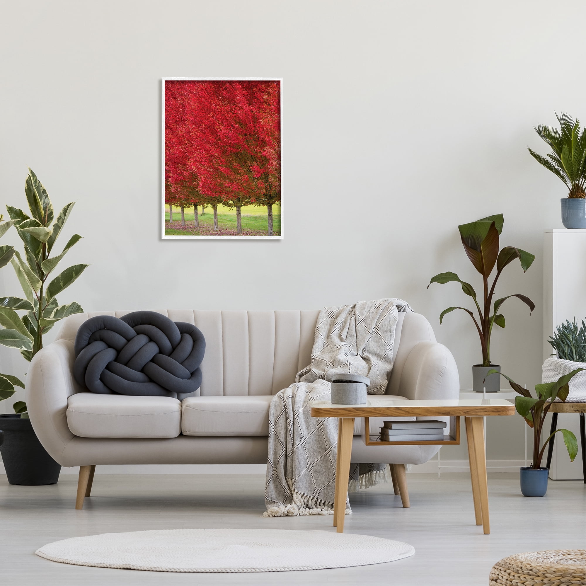Stupell Industries Autumn Foliage Red Leaf Trees Nature Scene, 24 x 30, Designed by Nancy Crowell