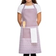 thumbnail image 3 of Mainstays Chef Kitchen Apron, 28" x 32" Cotton Apron with Pocket for Cooking, Baking, Gardening, Purple Floral, 3 of 7