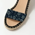 thumbnail image 3 of FSJ Women Classic Wedge Low Heel Espadrille Sandals Ankle Strap Open Toe Summer Platform Sandal Comfort Dressy Travel Office Shoes Size 13 Vintage Blue Flower, 3 of 4