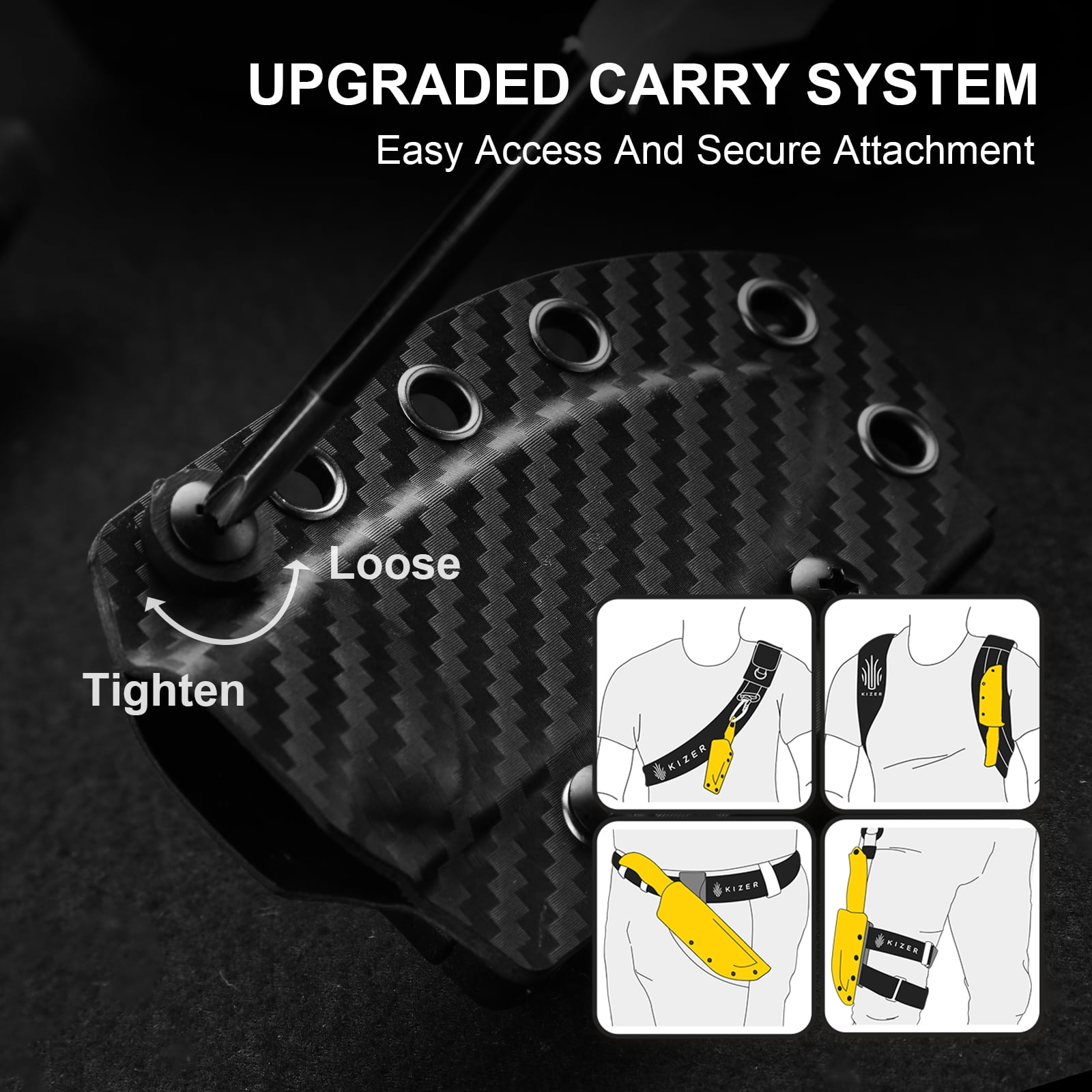 Kizer Drop Bear Fix Drop Point Fixed Knife S45VN Blade Micarta Handle With Sheath 1094A4