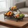 thumbnail image 4 of predolo Cesta de Frutas de Metal de Varios Niveles Multifuncional Cesta de Frutas Metálica Ahorra Espacio Soporte Escalonado para Aperitivos para Comedor, 4 of 9