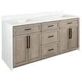 thumbnail image 4 of KBC Palisade 72" Double Bath Vanity w/ Engineered Marble Waterfall in Gray Oak, 4 of 5