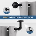 thumbnail image 4 of 1 Inch Industrial Curtain Rods for Windows , Blackout Wrap Around Curtain Rod, for Indoor and Outdoor, Simple Design, 66 to 120 Inches, Black, 4 of 8