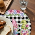 thumbnail image 3 of Spring Gnomes Round 15 Inch Placemats Set of 8, Botanical Rose Leaves Black Buffalo Plaid HeatResistant Non Slip Place Mats for Dining Table, Wipeable Braided Kitchen Table Mats for Housewarming, 3 of 9
