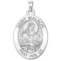 Saint Malachi Religious Medal  - 2/3 Inch X 3/4 Inch - Sterling Silver