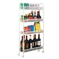 thumbnail image 1 of GoDecor 4-Tier Kitchen Gap storage cart With wheels,4 Baskets,Cupboard, 1 of 4