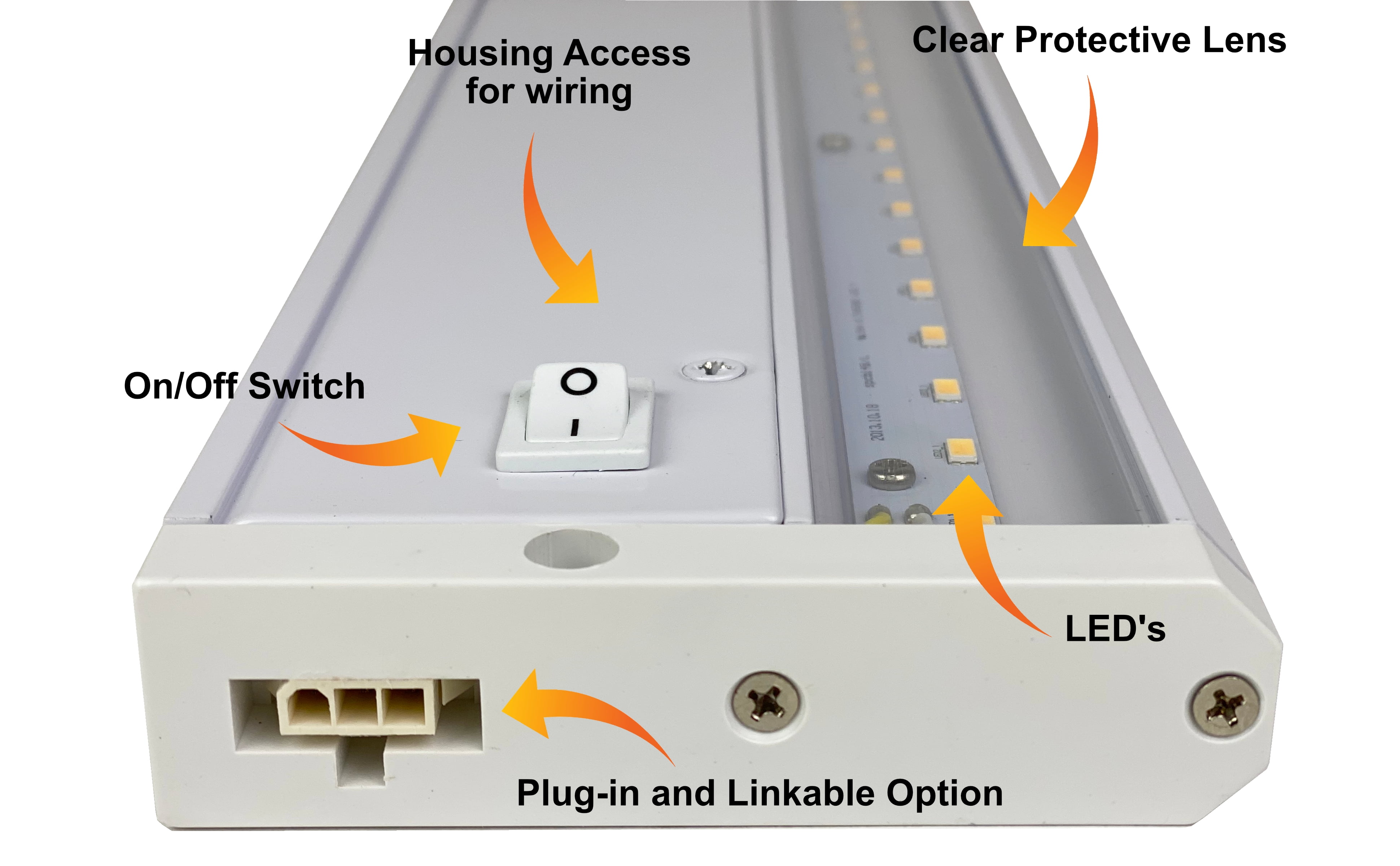 LED Under-Cabinet or Closet Lights - Dimmable, Direct Wire or Plug-in, 760 Lumens 3000K Warm White, 24-Inch