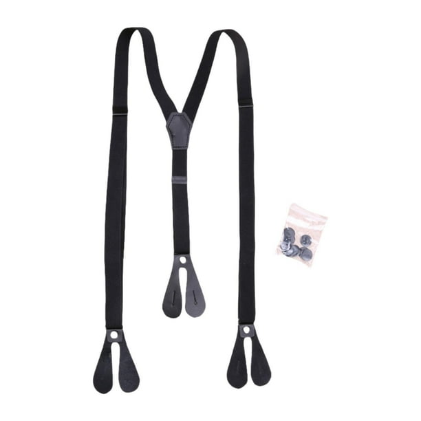 Tirantes elásticos para hombre, accesorios de vestir, formales e informales. Negro