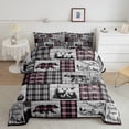 thumbnail image 4 of Erosebridal Rustic Pink Bedding Set King Vintage Buffalo Plaid Cabin Comforter Set Hunting Bear Deer Wolf Quilt Comforter Women,Woodland Wildlife Animal Bed Duvet Set Black Grey, 4 of 6