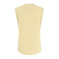 thumbnail image 5 of Women's Fashion Round Neck Sleeveless Slit Tank Top, Solid Color Casual Top for Stylish Summer Outfits,Yellow,L, 5 of 7