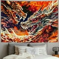 thumbnail image 2 of Creowell Japanese Dragon Tiger Fighting Wall Tapestry Fantasy Mythology Animal Theme Art Wall Hanging Tapestry Flannel Fabric for Living Room Bedroom Dorm  60x50inch, 2 of 6