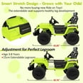 thumbnail image 4 of Geetinfly 24V 4WD 2 Seater Ride On Car for Big Kids with Remote Control, Adjustable Footwell, Electric Vehicle, 3 Speeds, LED Lights, Bluetooth - Green, 4 of 9