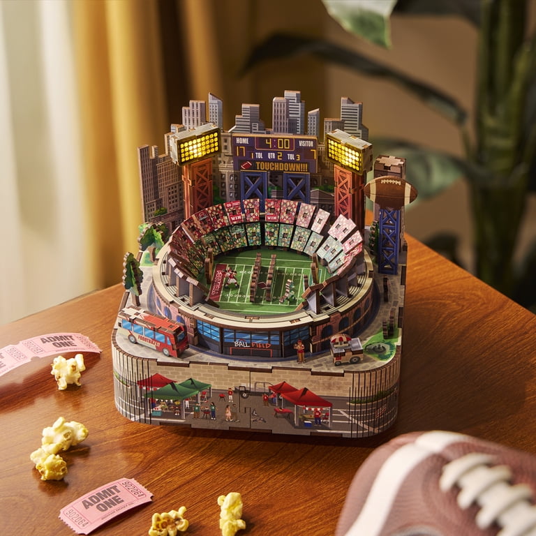 Arkitec 177-Piece Football Stadium Miniscape 3D Build Wooden