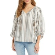 Karen Kane Striped Peasant Top