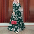 thumbnail image 2 of ZANZEA Women Floral Printed Long Sleeve A Line Kaftan Muslim Abaya Party Casual Loose Long Swing Dress, 2 of 3