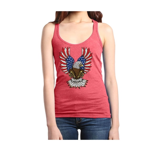 MmF - Women's Racerback Tank Top, up to Women Size 2XL - American Flag 4th of July