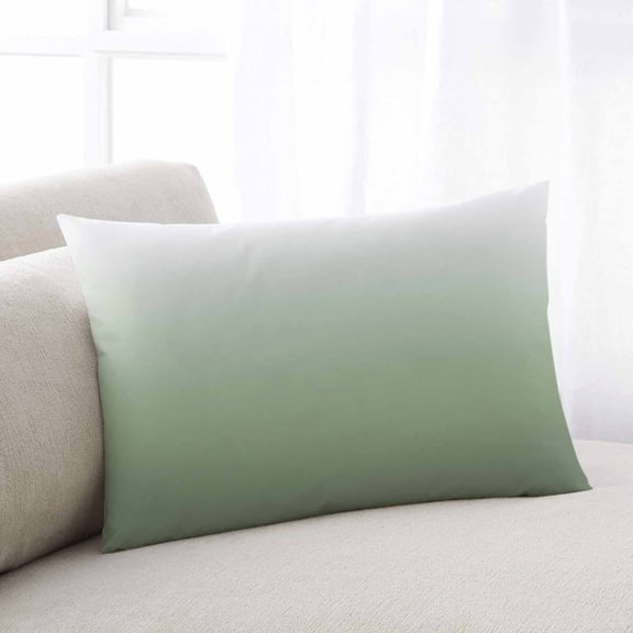 Grey Sage Green Throw Pillow Cover Case, Couch Sofa Bed Pillowcase, Soft Decorative Lumbar Pillow Protector, Modern Solid Color Minimalist 12x20Inch Reversible Pillow Shams with Zipper