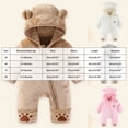 thumbnail image 4 of mgoYE Baby Newborn Baby Bear Outfit With Fold-Over Mittens Footies Thin Fleece Romper Hooded Jumpsuit Winter Coat Girls Boys(Pink,9-12 Months), 4 of 9