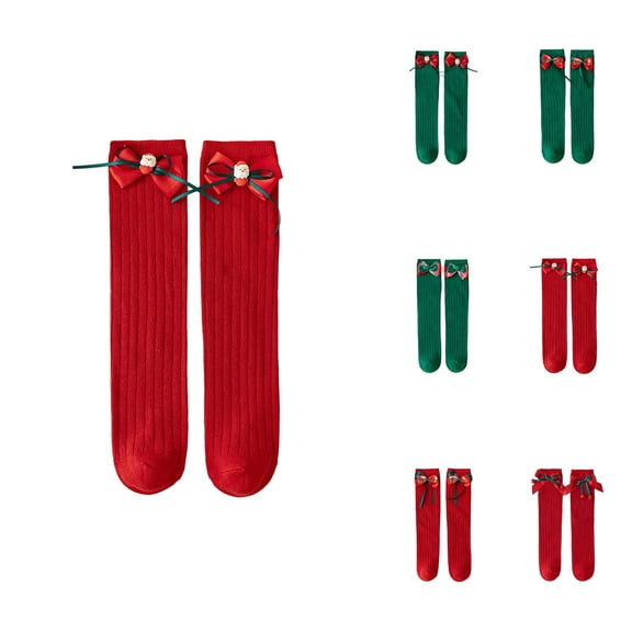 Kids Crew Socks with Bow Detail, Festive Red Cotton Mid-Calf Ankle Socks for Girls & Boys, Soft Comfortable Holiday Stocking Stuffers Ideal for School, Party, and Winter Season Gift Giving