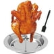 thumbnail image 1 of Parrilla para asar, estante para pollo asado Parrilla colgante de acero inoxidable con cepillo para parrilla Soporte vertical para asador con bandeja de goteo para parrilla, accesorios para parrilla Jormftte LKX-1319, 1 of 7