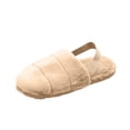 thumbnail image 2 of uublik Womens Fuzzy Slippers Memory Foam House Slippers Indoor Outdoor Cozy Plush Closed Toe House Shoes, Khaki, 2 of 7