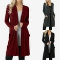 thumbnail image 1 of Meichang Long Cardigans for Women with Pockets Long Sleeve Drape Open Front Cardigan Fall Trendy Loose Fit Lightweight Kimono Cardigans, 1 of 5