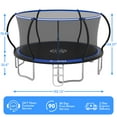 thumbnail image 2 of YORIN Trampoline, 16FT 14FT 12FT Trampoline with Enclosure Net, 1500LBS Trampoline for 8-9 Kids Adults, Outdoor Trampoline with Ladder, Anti-Rust Backyard Heavy Duty Recreational Round Trampoline, 2 of 9