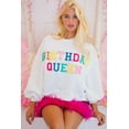 thumbnail image 3 of Ushdele Celebrate in Style! Birthday Queen Balloon Sleeve Sweatshirt - Your Special Day, Your Regal Look, 3 of 8