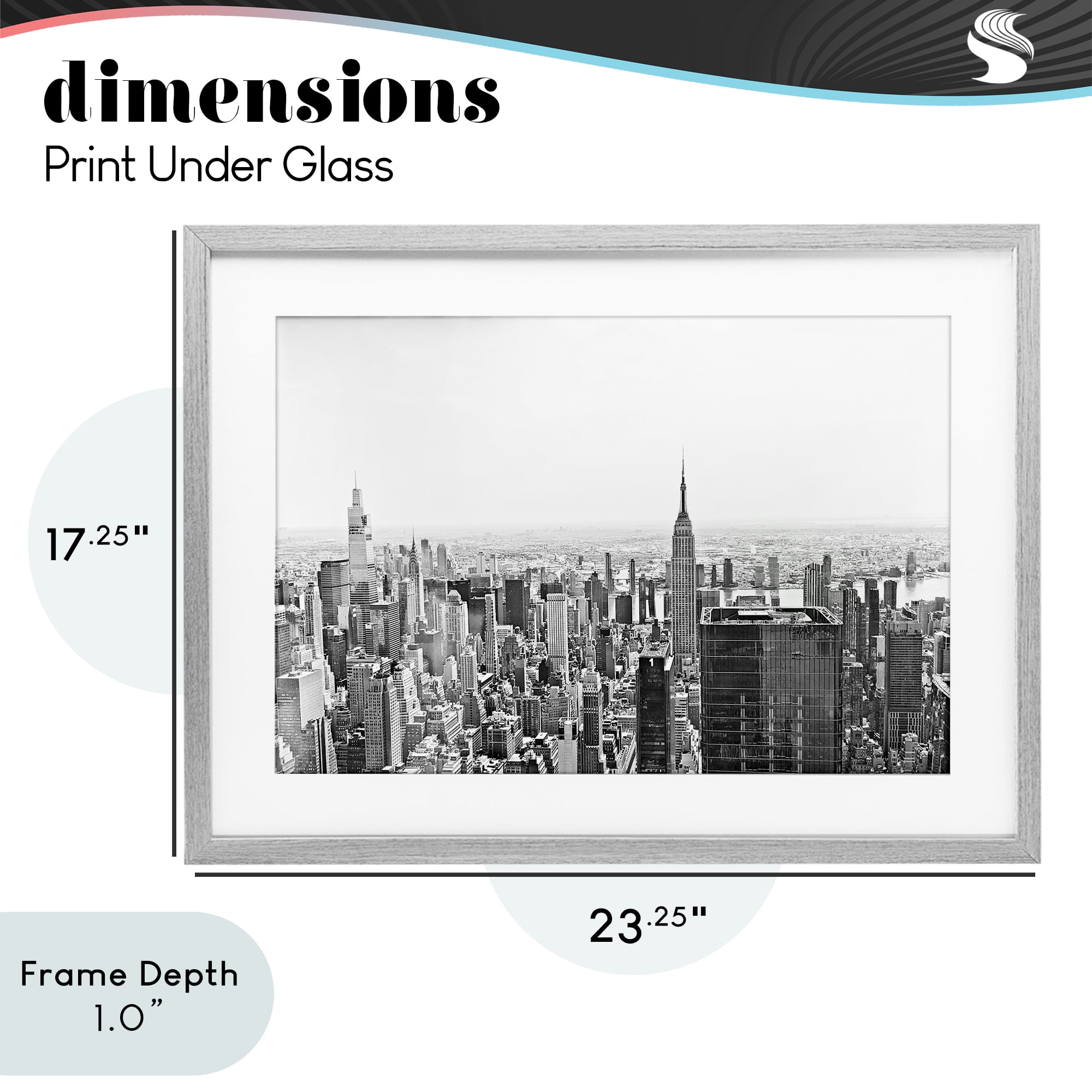 Stupell Industries New York City Scape View Gray Framed Print Under Glass, design by Kali Wilson