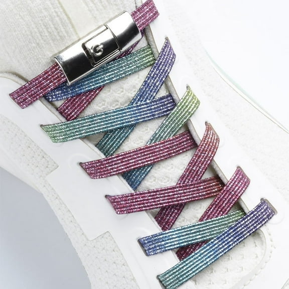 GYTY 3 Pairs 39.37 inch No-tie Elastic Colored Laces, Including 2 Fixed Buckles, Adjustable Comfort Loafers Elastic Laces, Adults, The Elderly