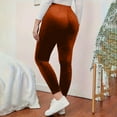 thumbnail image 5 of BLVB Women's High Waist Elastic Velvet Leggings Warm Yoga Pants Stretchy Soft Velour Leggings, 5 of 7