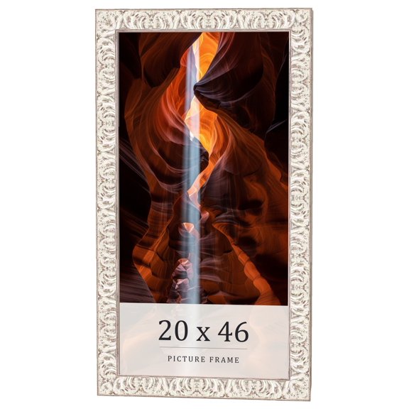 20x46 Frame White Real Wood Picture Frame Width 1.5 inches | Interior Frame Depth 0.5 inches |
