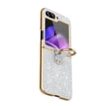 thumbnail image 2 of Dteck Case for Samsung Galaxy Z Flip 3,Bling Glitter Plating PC Case Ring Holder Kickstand Cover for Galaxy Z Flip 3 5G,Silver, 2 of 6
