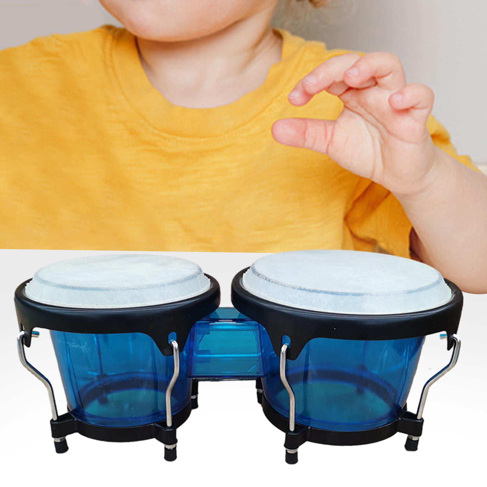 LeeQinersw Bongo Drum Set Music Instruments Educational African Drum 6'' and 7 '' for Gifts Blue