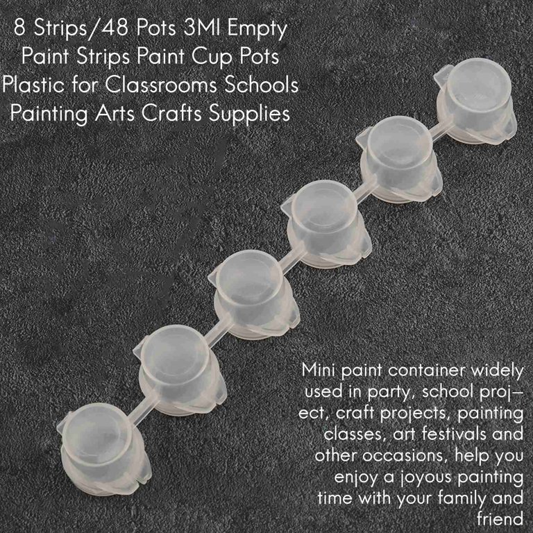 8 Strips/48 Pots 3Ml Empty Paint Cup Pots for Schools Painting Arts 