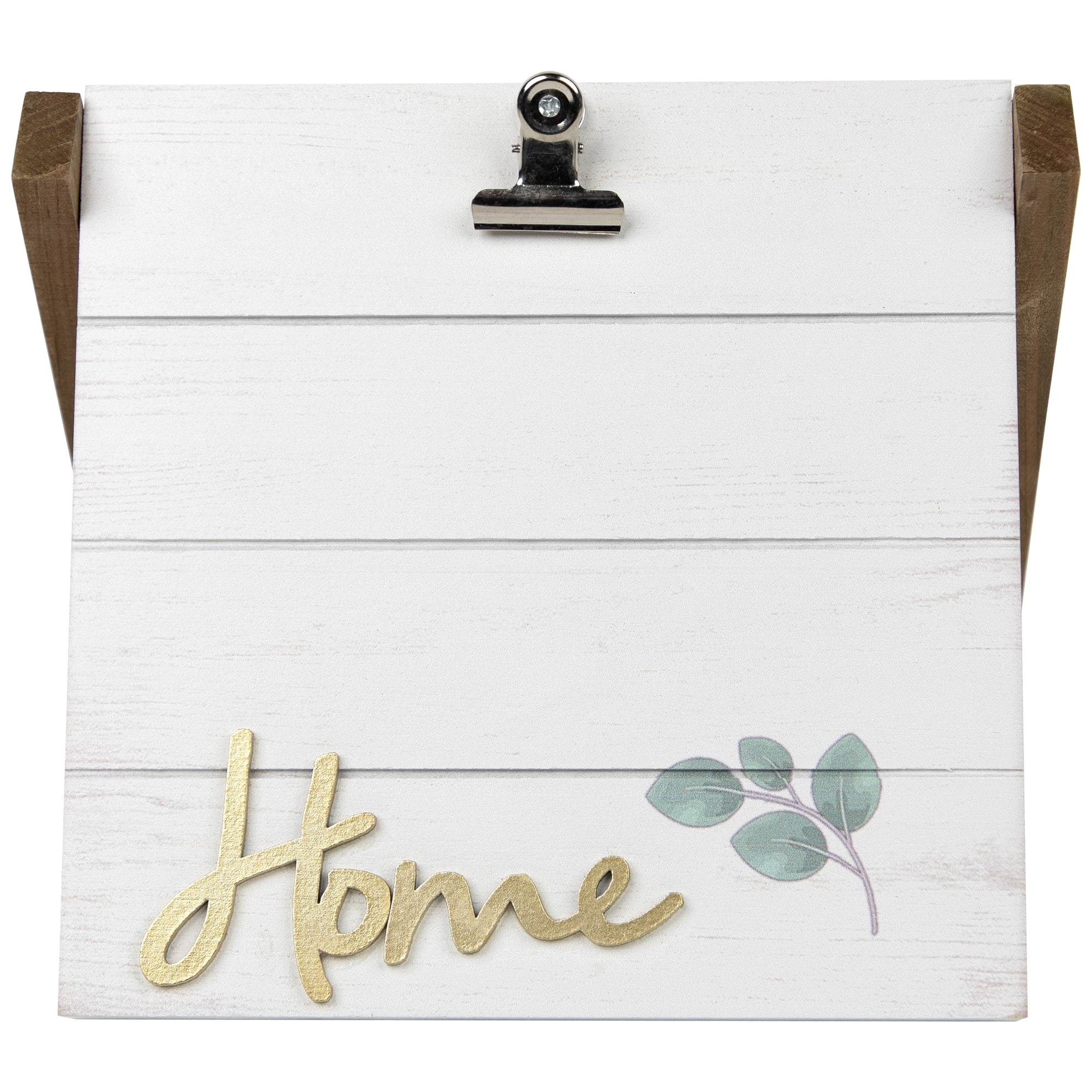Northlight 'Home' Picture Frame with Metal Clip - for 5" x 7" Photo - 8.5" - White and Gold