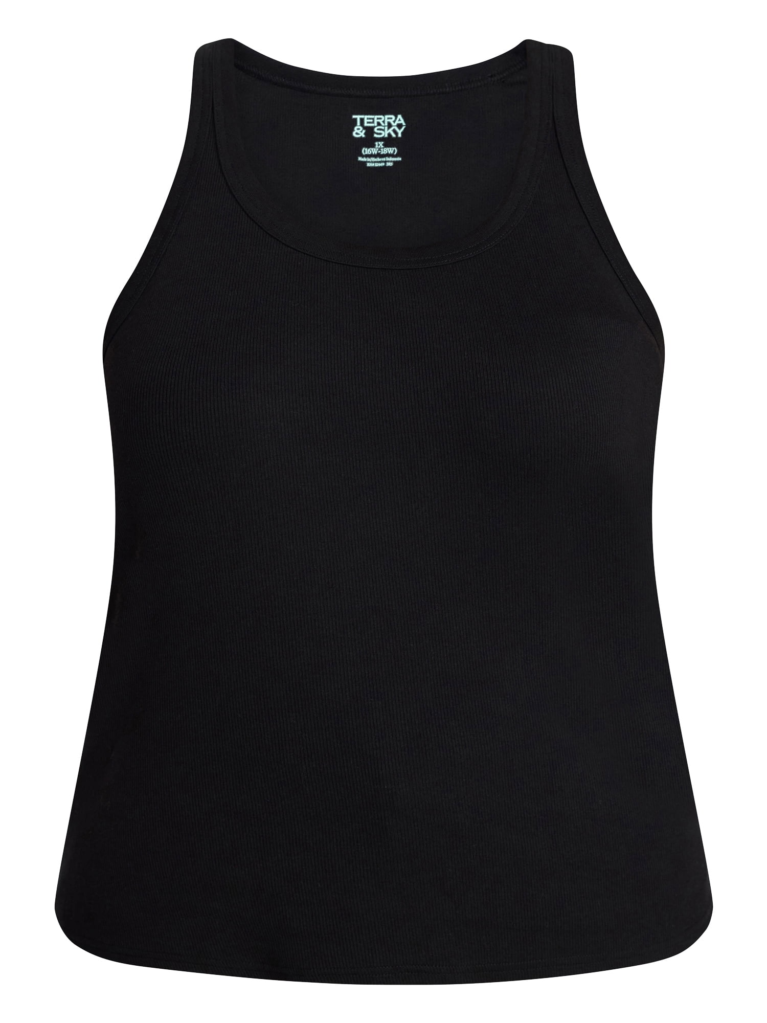 Terra & Sky Women's Plus Sleeveless Ribbed Scoop Neck Tank Top, Sizes 0X-5X