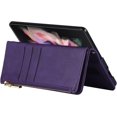 thumbnail image 5 of Fit Samsung Galaxy Z Fold 4 5G Case Wallet with S Pen Holder for Women [S Pen Not Include],Samsung Z Fold 4 Phone Case with Card Holder,Crossbody Lanyard Strap Zipper PU Leather Case,Purple, 5 of 14